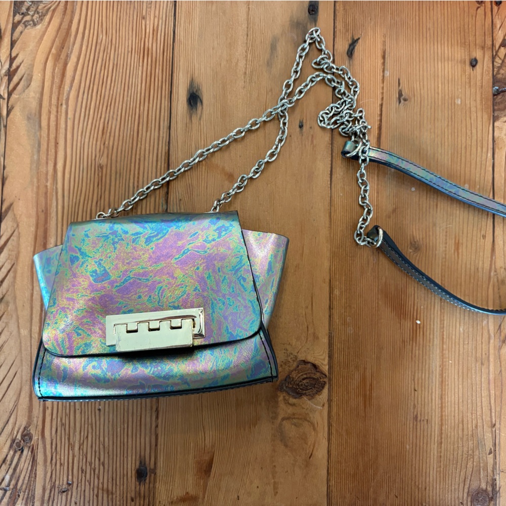 Zac Posen Holographic Chain Shoulder Bag